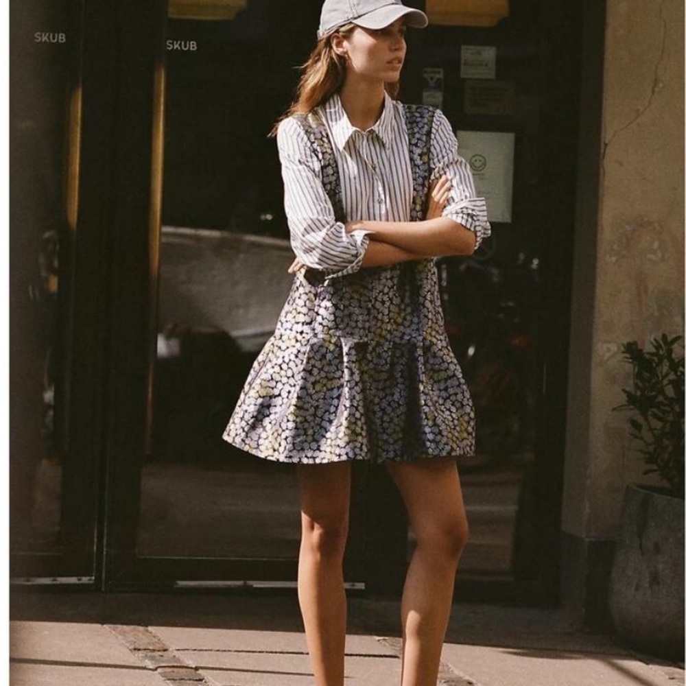 Anthropologie Blue and White Mini Dress